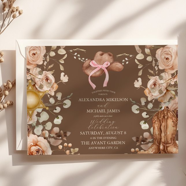 Invitación Boho Floral Boda Occidental (Subido por el creador)