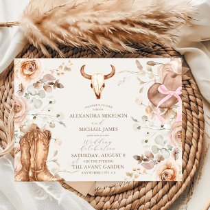 Invitación Boho Floral Boda Occidental
