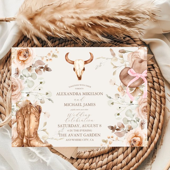 Invitación Boho Floral Boda Occidental (Subido por el creador)