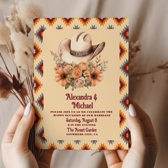 Invitación Boho Floral Boda Occidental (Subido por el creador)