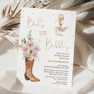 Invitación Boho Floral Boot Boot and Brunch Bridal Shower