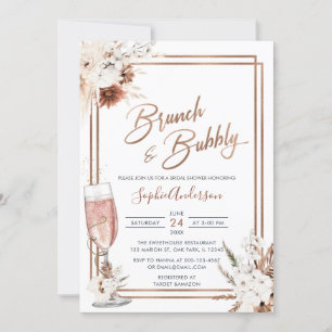 Invitación Boho Floral Brunch & Bubbly Bridal Shower