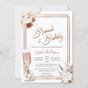 Invitación Boho Floral Brunch & Bubbly Bridal Shower
