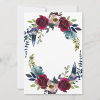 Boho Floral Burgundy Merlot Naval Azul BLANK