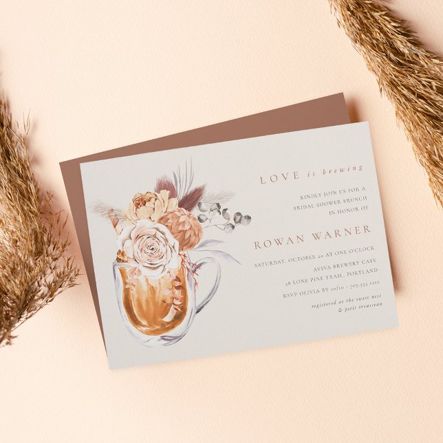 Invitación Boho Floral Café Bridal Shower Brunch (Subido por el creador)