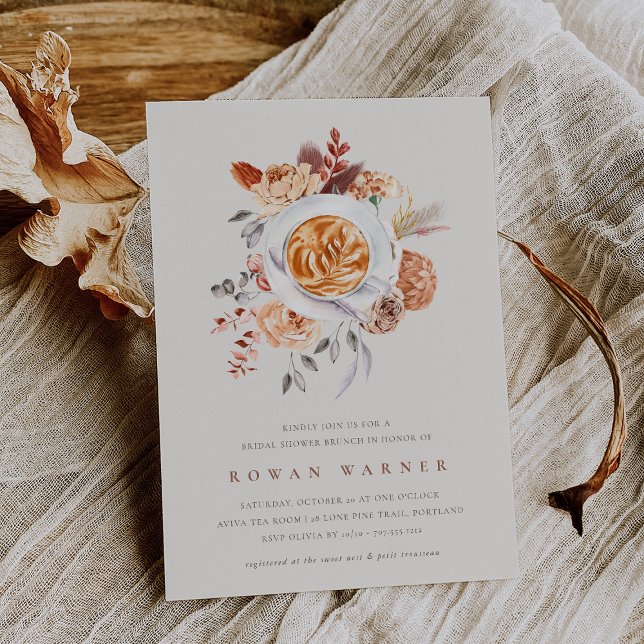 Invitación Boho Floral Café Bridal Shower Brunch (Subido por el creador)