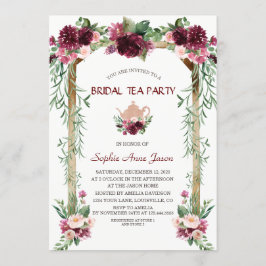Invitación Boho Floral Canopy Fall Bridal Tea Fiesta