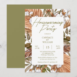 Invitación Boho Floral Cotton | Grasas Fiesta En Calentamient