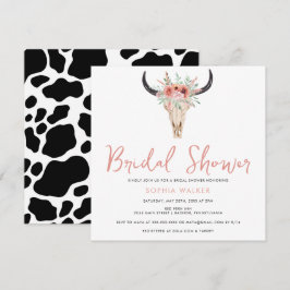 Invitación Boho Floral Cow imprime la ducha de novia occident