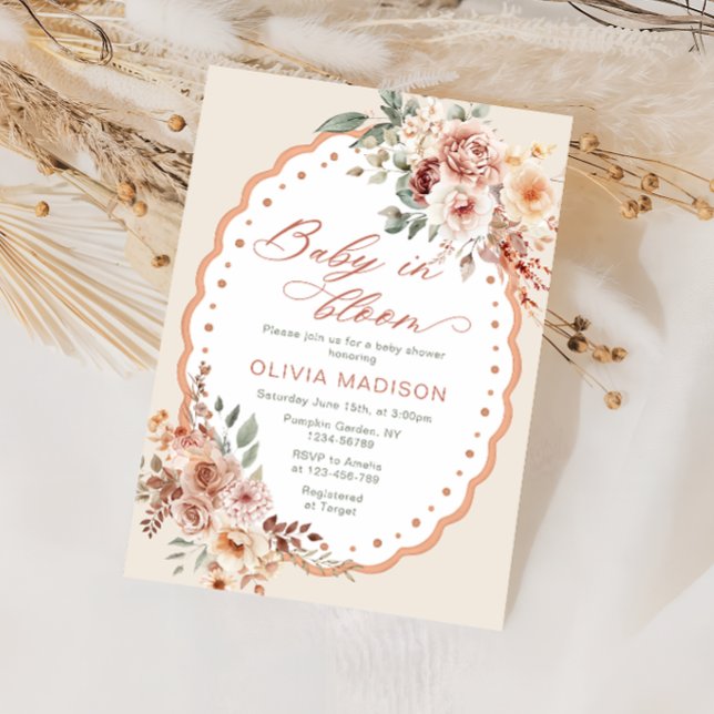 Invitación Boho Floral Cute Baby Shower (Subido por el creador)