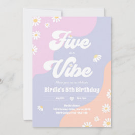 Invitación Boho Floral Daisy 5º cumpleaños 5 es un Vibe