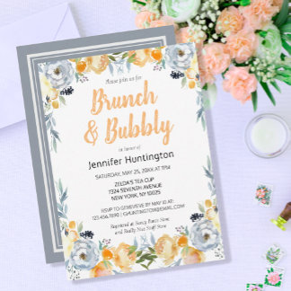Invitación Boho Floral de ducha de novia brunch
