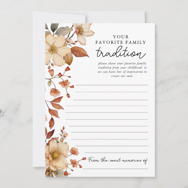 Invitación Boho Floral de Flores Silvestres Tradición Familia (Anverso)