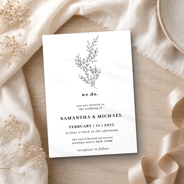 Invitación Boho floral de otoño transparente botánico indie h (Subido por el creador)