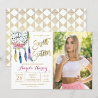 Boho Floral Dream Catcher Sweet 16 Birthday Photo