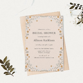Invitación Boho Floral Earth Tones Botánica Bridal Shower