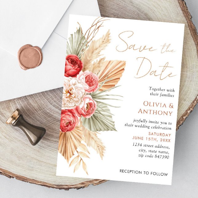 Invitación Boho Floral Elegant Fall Boda de verano (Subido por el creador)