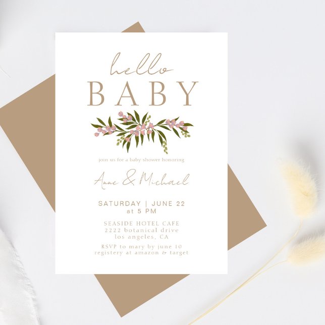 Invitación Boho Floral Elegant Gender Neutral Baby Shower (Subido por el creador)