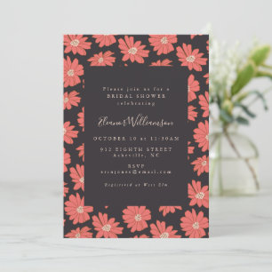 Invitación Boho Floral Elegante Ducha Naranja Bridal