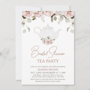 Invitación Boho Floral Eucalyptus Tea Fiesta Bridal Ducha