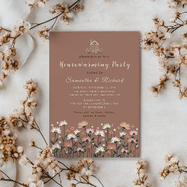 Invitación Boho Floral Fall Autumn Fiesta de Calentamiento de