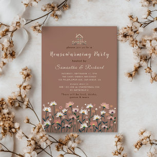 Invitación Boho Floral Fall Autumn Fiesta de Calentamiento de
