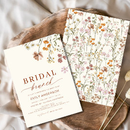 Invitación Boho Floral Flor silvestre Terracotta Bridal Brunc