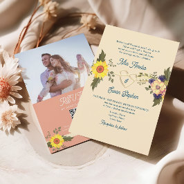 Invitación Boho Floral Formal Boda todo en uno