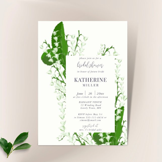 Invitación Boho Floral Frame Lily Valley Moda Bridal Shower (Subido por el creador)