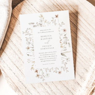 Invitación Boho Floral Frame Wildflower Boda