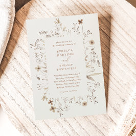 Invitación Boho Floral Frame Wildflower Boda