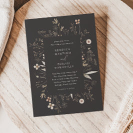 Invitación Boho Floral Frame Wildflower Boda
