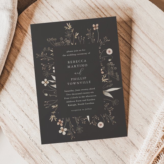 Invitación Boho Floral Frame Wildflower Boda (Subido por el creador)