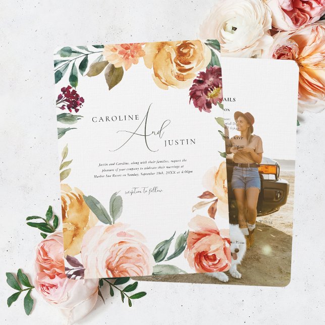 Invitación Boho Floral Garden | Boda Casual Foto (Subido por el creador)
