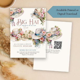 Invitación Boho Floral Grandes Gorras Derby Bridal Brunch