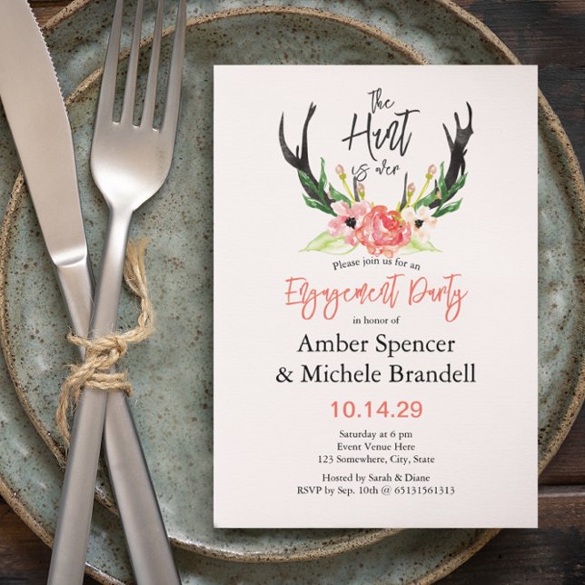 Invitación ©Boho Floral Hunt se acabó la fiesta de compromiso (Subido por el creador)