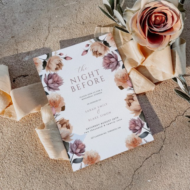 Invitación Boho Floral La noche antes de la cena del ensayo (Subido por el creador)