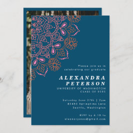 Invitación Boho Floral Mandala Partido Verde azulado de Gradu