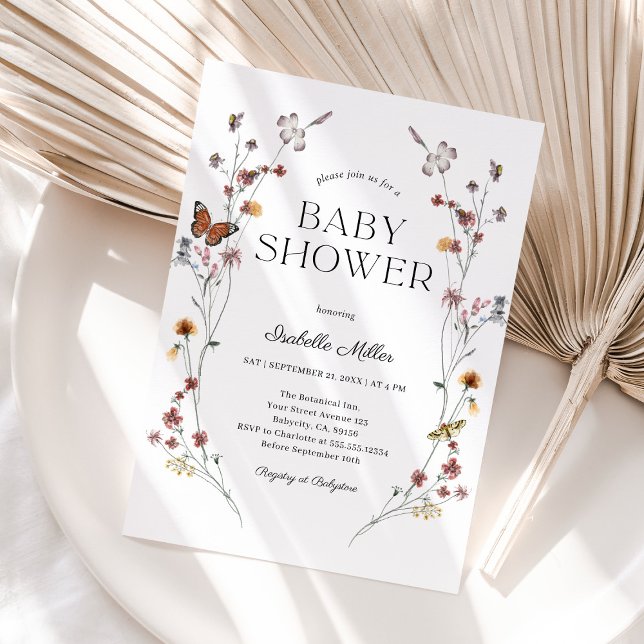 Invitación Boho Floral Mariposa Chica Baby Shower Brunch (Subido por el creador)