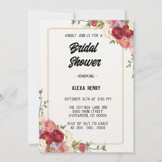Invitación Boho floral moderno