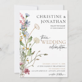 Invitación Bóho Floral Moderno | Boda de Flores Silvestres 