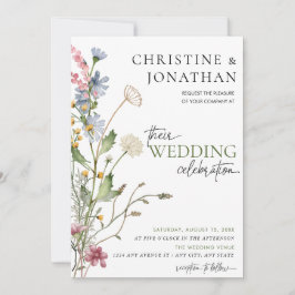 Invitación Boho floral moderno | Boda de flores silvestres