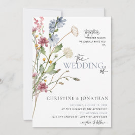 Invitación Boho floral moderno | Boda de flores silvestres