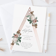 Boho Floral Moderno Religioso Bautizo & Confirmaci