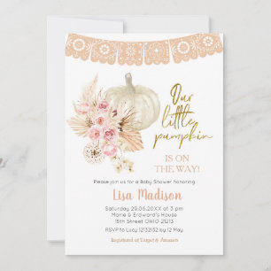 Invitación Boho Floral Nuestro pequeño calabaza Chica de Baby