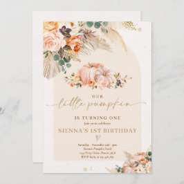 Invitación Boho Floral Nuestro pequeño calabaza Fiesta de cum