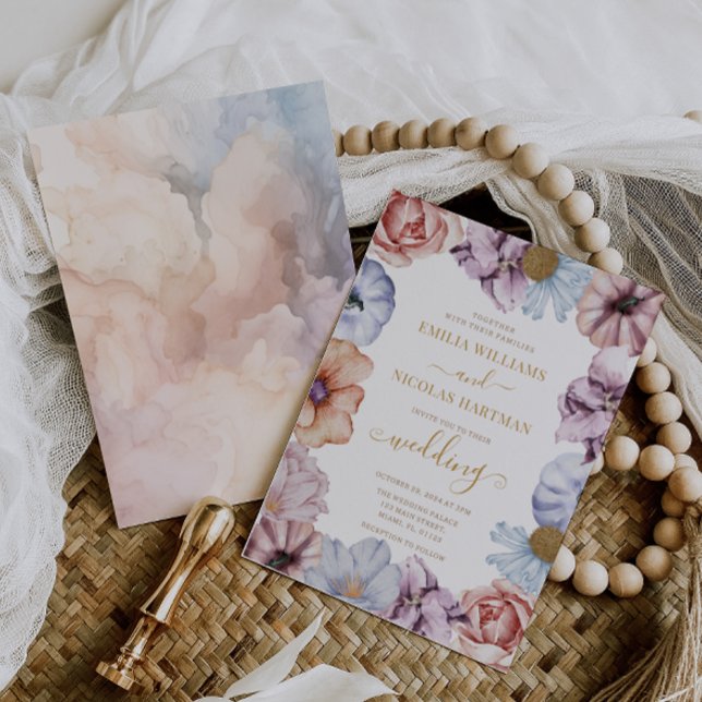 Invitación Boho floral otoño elegante matrimonio (Subido por el creador)