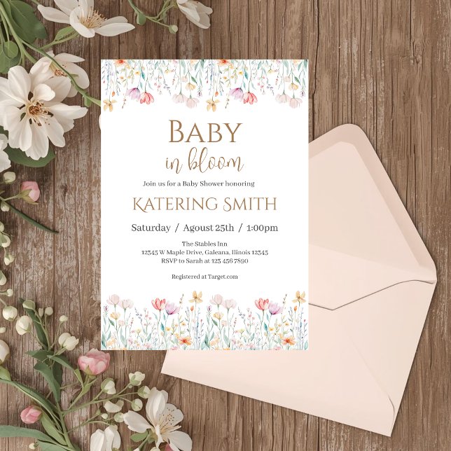 invitación boho floral para baby shower niña (Subido por el creador)