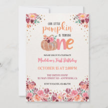 Invitación boho floral para el 1er cumpleaños de u