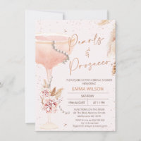 Boho Floral Pearls Prosecco Bridal Shower